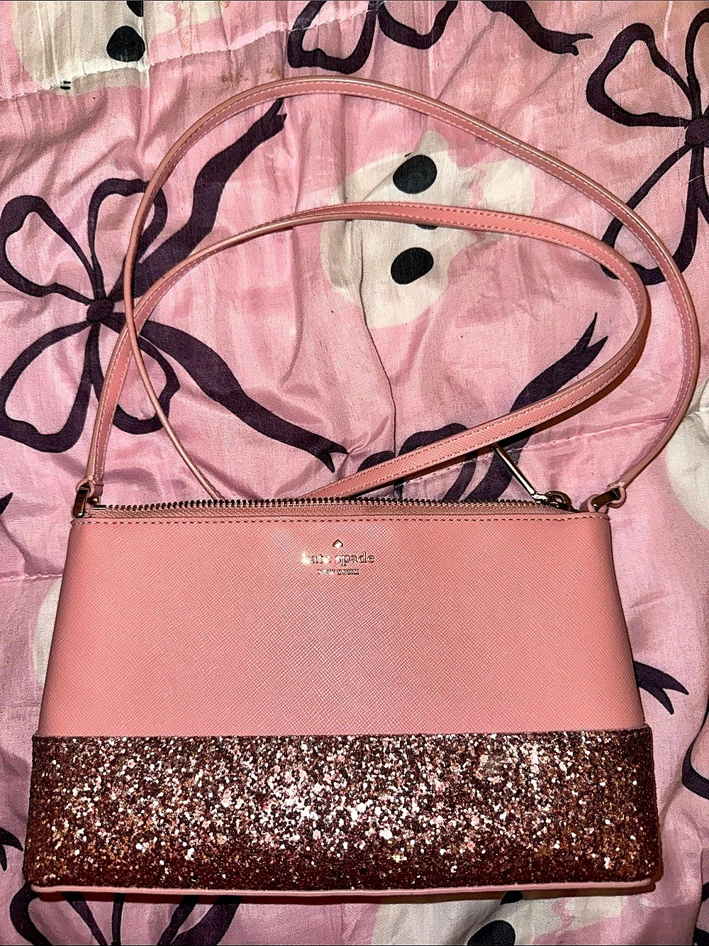 Kate Spade Pink Glitter Crossbody Bag